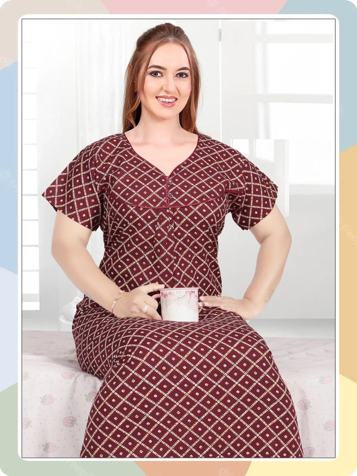 Cotton Nighty 134 Night Wear Fancy Nighty Readymade Collections